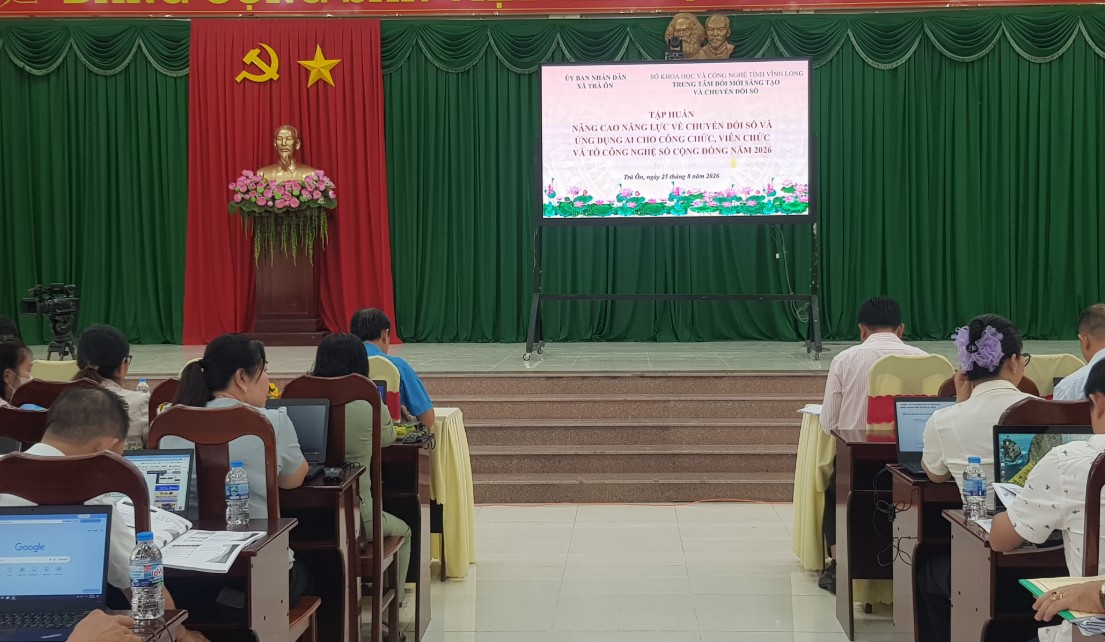 Trà Ôn tập huấn nâng cao năng lực chuyển đổi số và ứng dụng trí tuệ nhân tạo