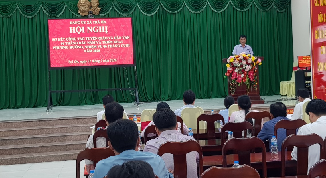 Đảng ủy xã Trà Ôn sơ kết công tác tuyên giáo và dân vận 6 tháng đầu năm 2026