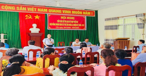Ủy ban MTTQ Việt Nam xã Trà Ôn phối hợp tổ chức hội nghị tiếp xúc cử tri sau kỳ họp Hội đồng nhân dân xã khóa II, nhiệm kỳ 2026-2031
